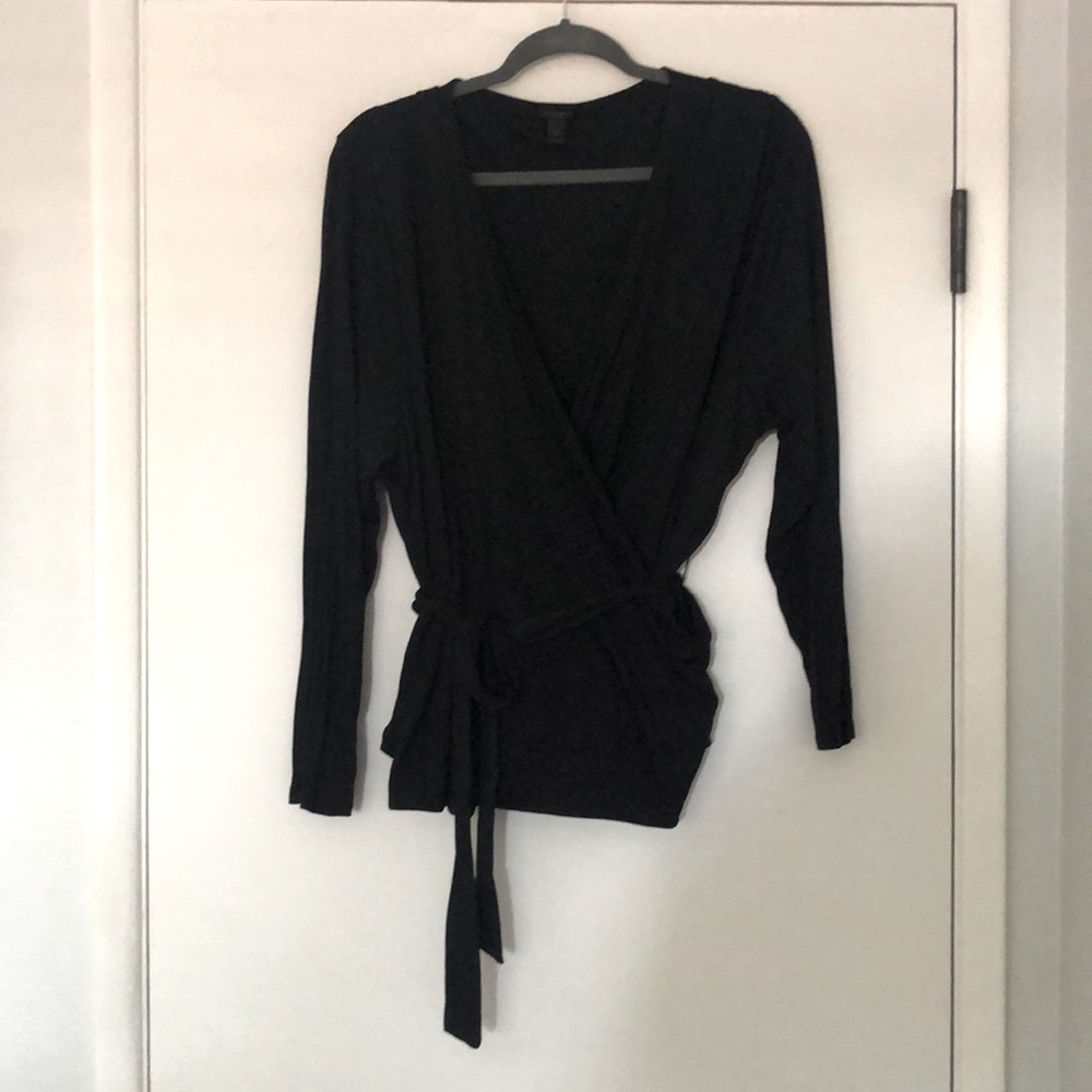J. crew black wrap top - XXL